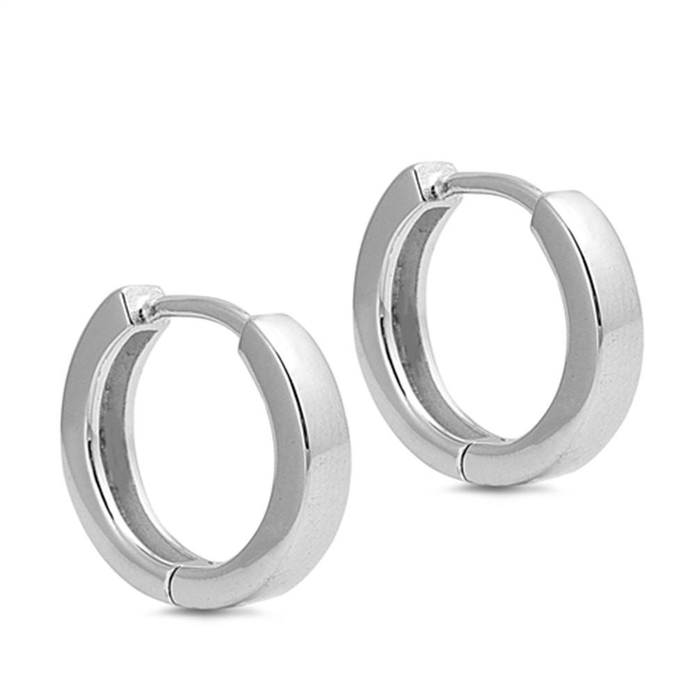 Hoop Earrings Circle Design Zinc Alloy Silver Earrings - Temu